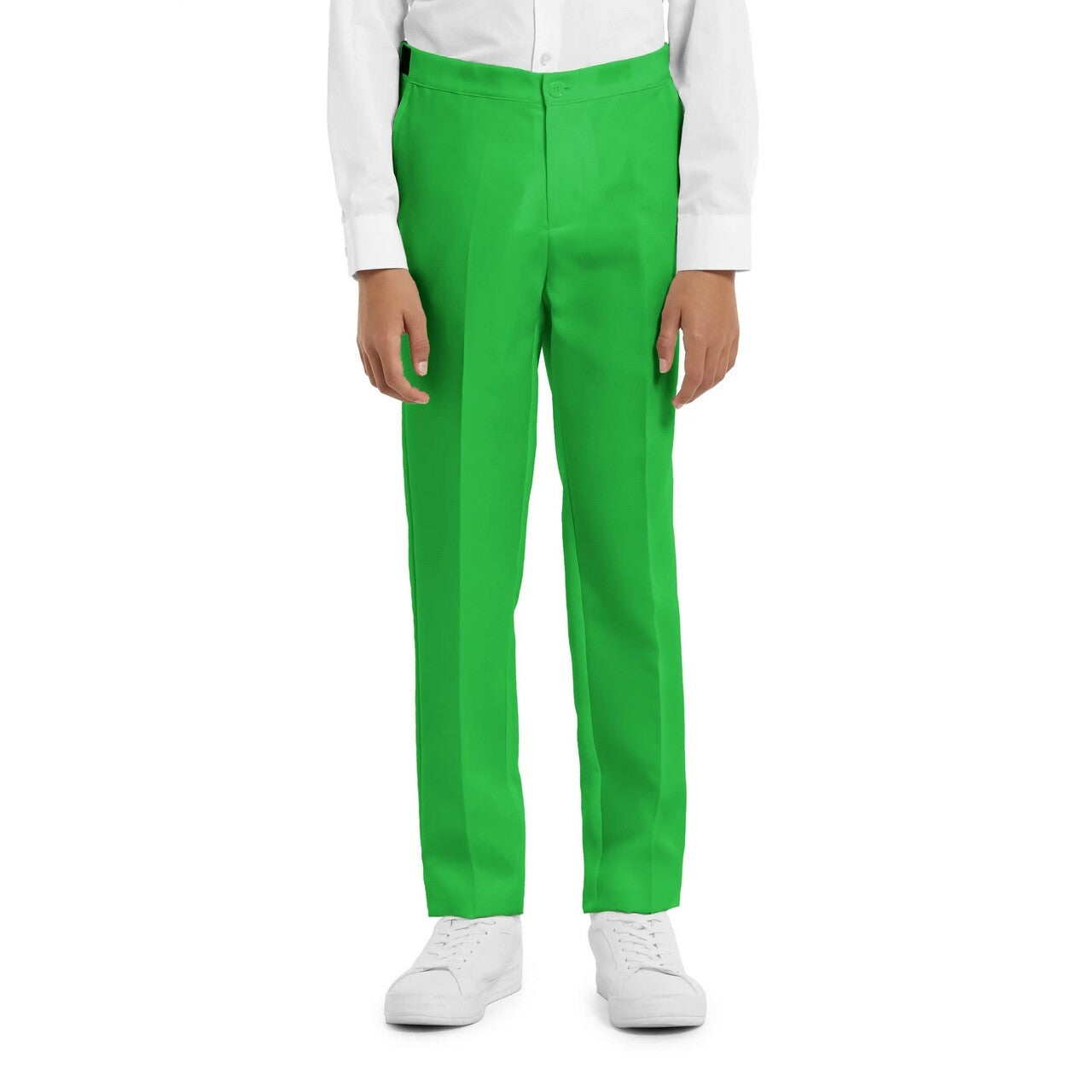 Op deze afbeelding zie je een Kostuums, van het merk Opposuits. Solid Grass Green Jongen Kostuum
