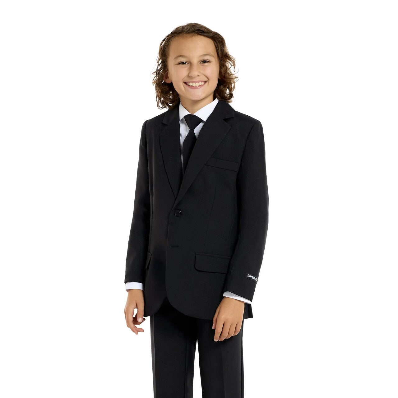 Op deze afbeelding zie je een Kostuums, van het merk Opposuits. Gala Solid Black Jongen Kostuum