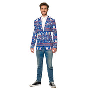 Op deze afbeelding zie je een Kostuums, van het merk Suitmeister. Christmas Blue Nordic Colbert Man