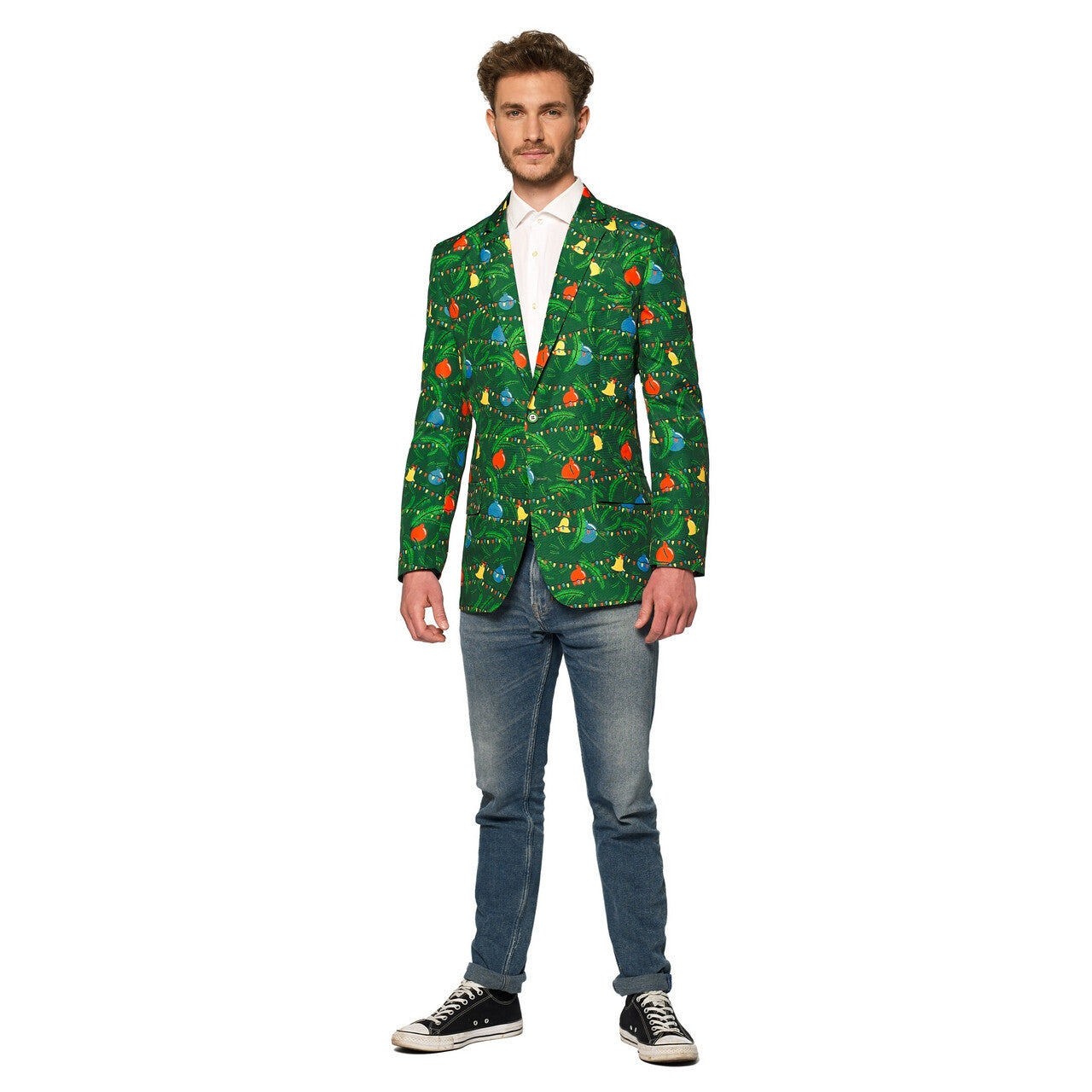 Op deze afbeelding zie je een Kostuums, van het merk Suitmeister. Christmas Green Tree Colbert Light Up Man