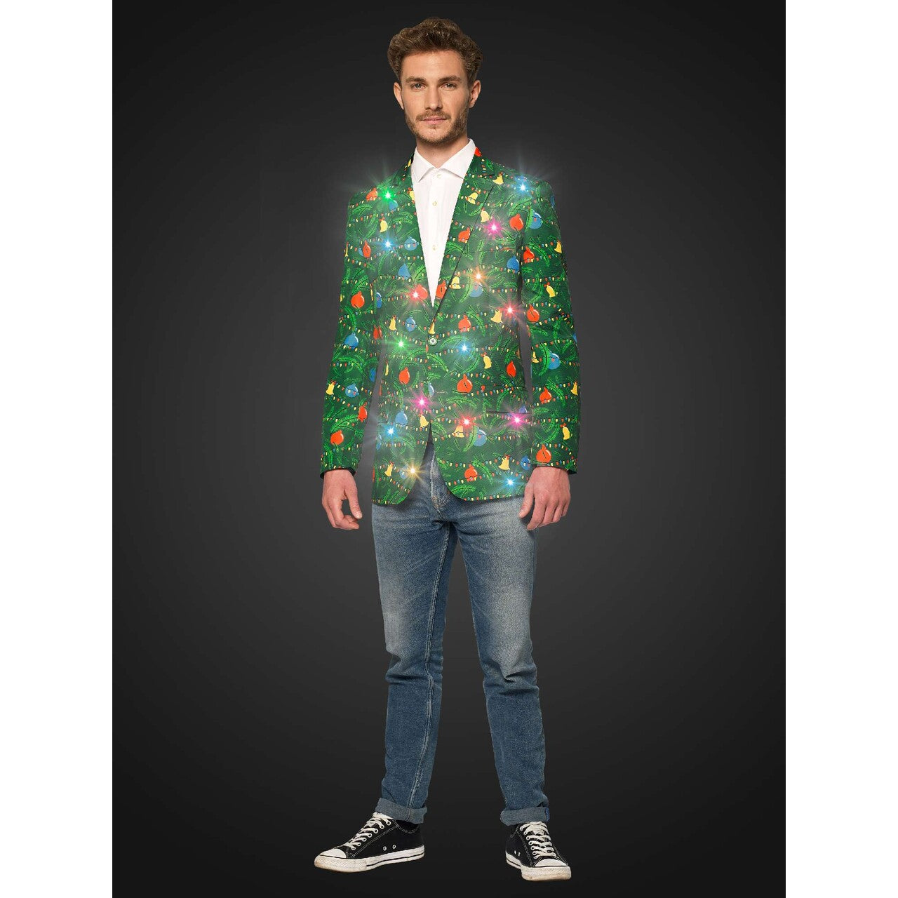 Op deze afbeelding zie je een Kostuums, van het merk Suitmeister. Christmas Green Tree - Light Up Man