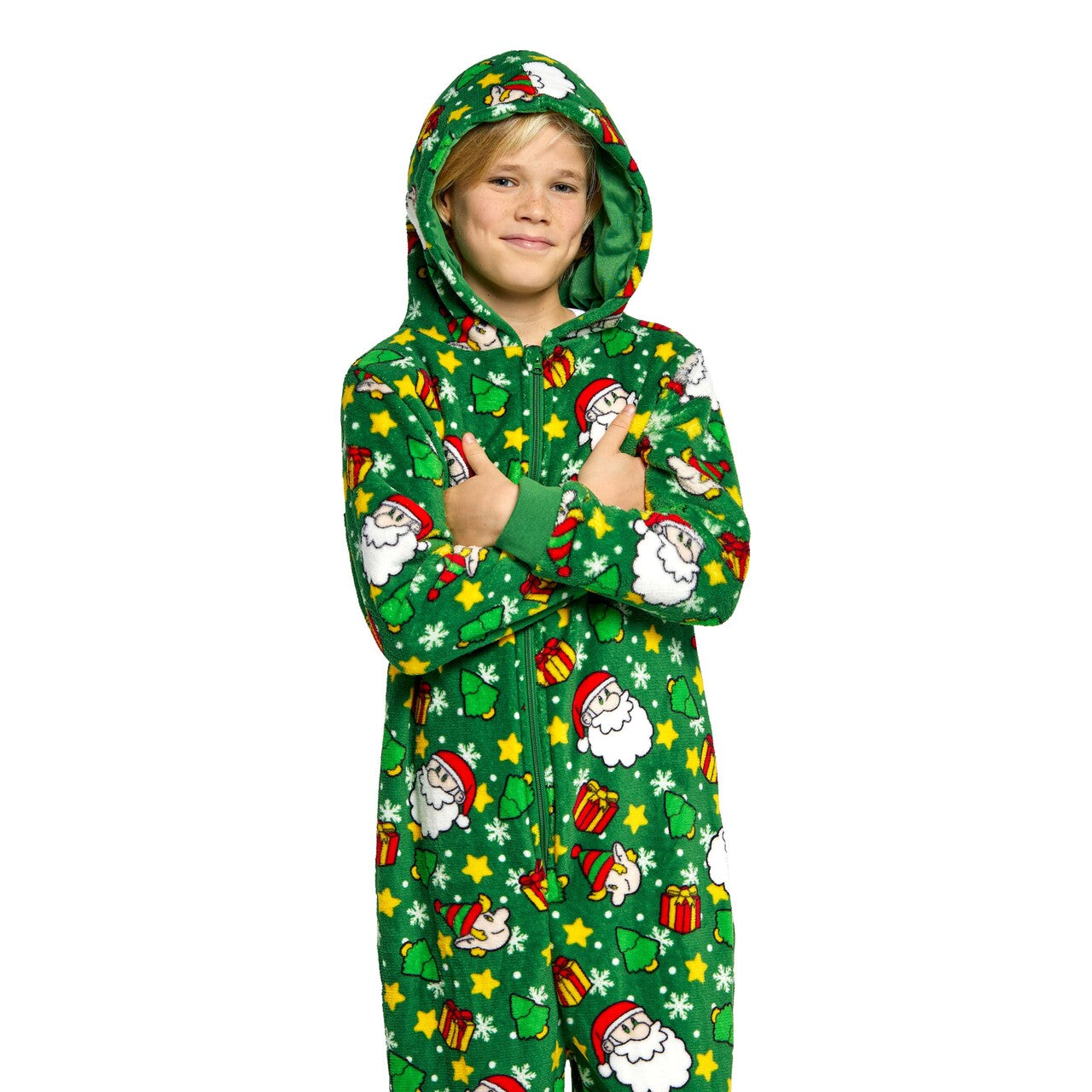 Op deze afbeelding zie je een Kostuums, van het merk Suitmeister. Boys Santa Elves Green Jongen Kostuum