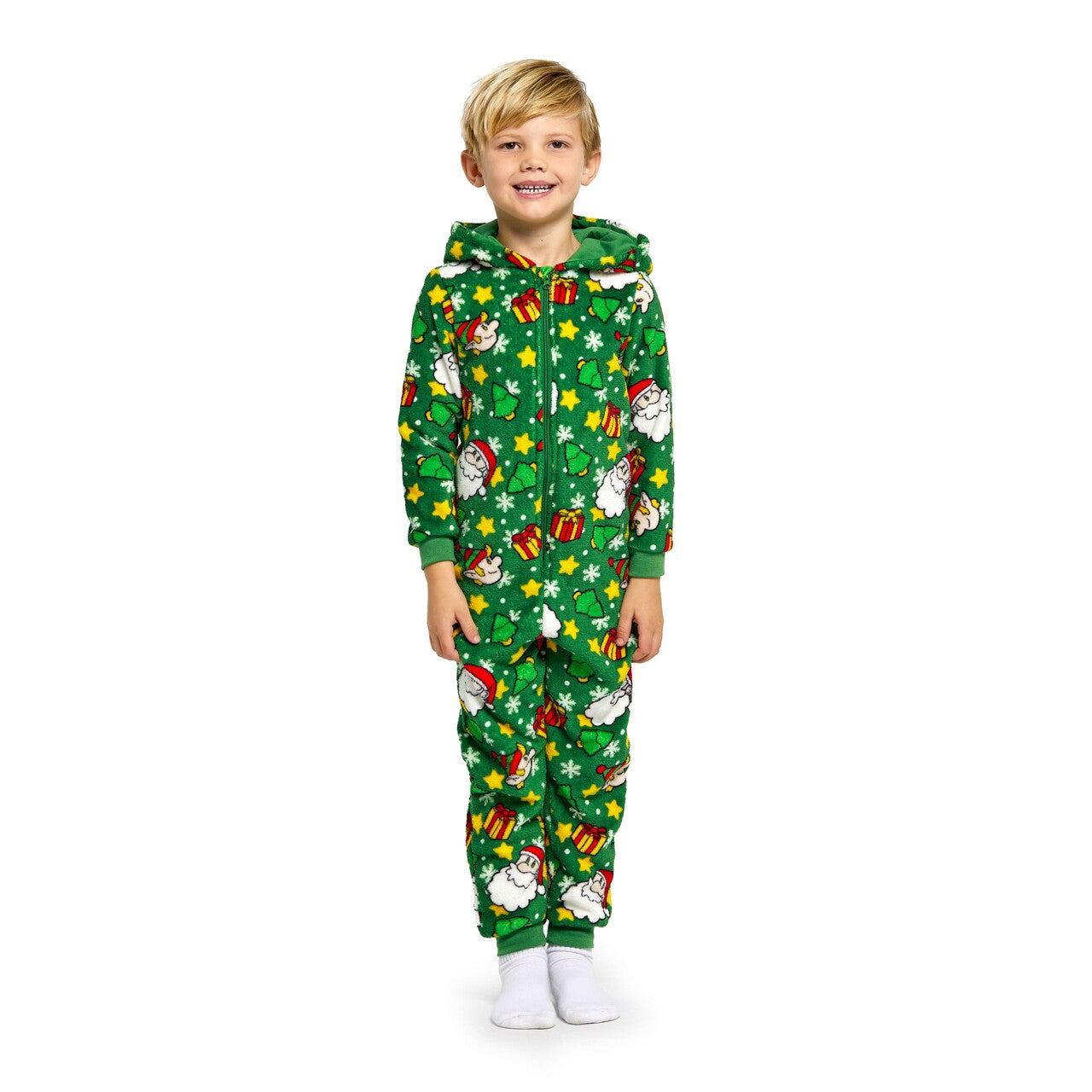 Op deze afbeelding zie je een Kostuums, van het merk Suitmeister. Boys Santa Elves Green Jongen Kostuum