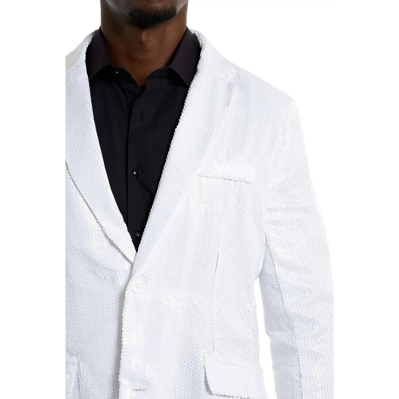 Op deze afbeelding zie je een Kostuums, van het merk Opposuits. Sequins White Blazer Man