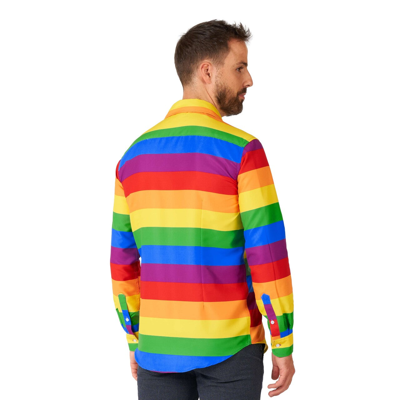 Op deze afbeelding zie je een Kostuums, van het merk Suitmeister. Rainbow Man Kostuum
