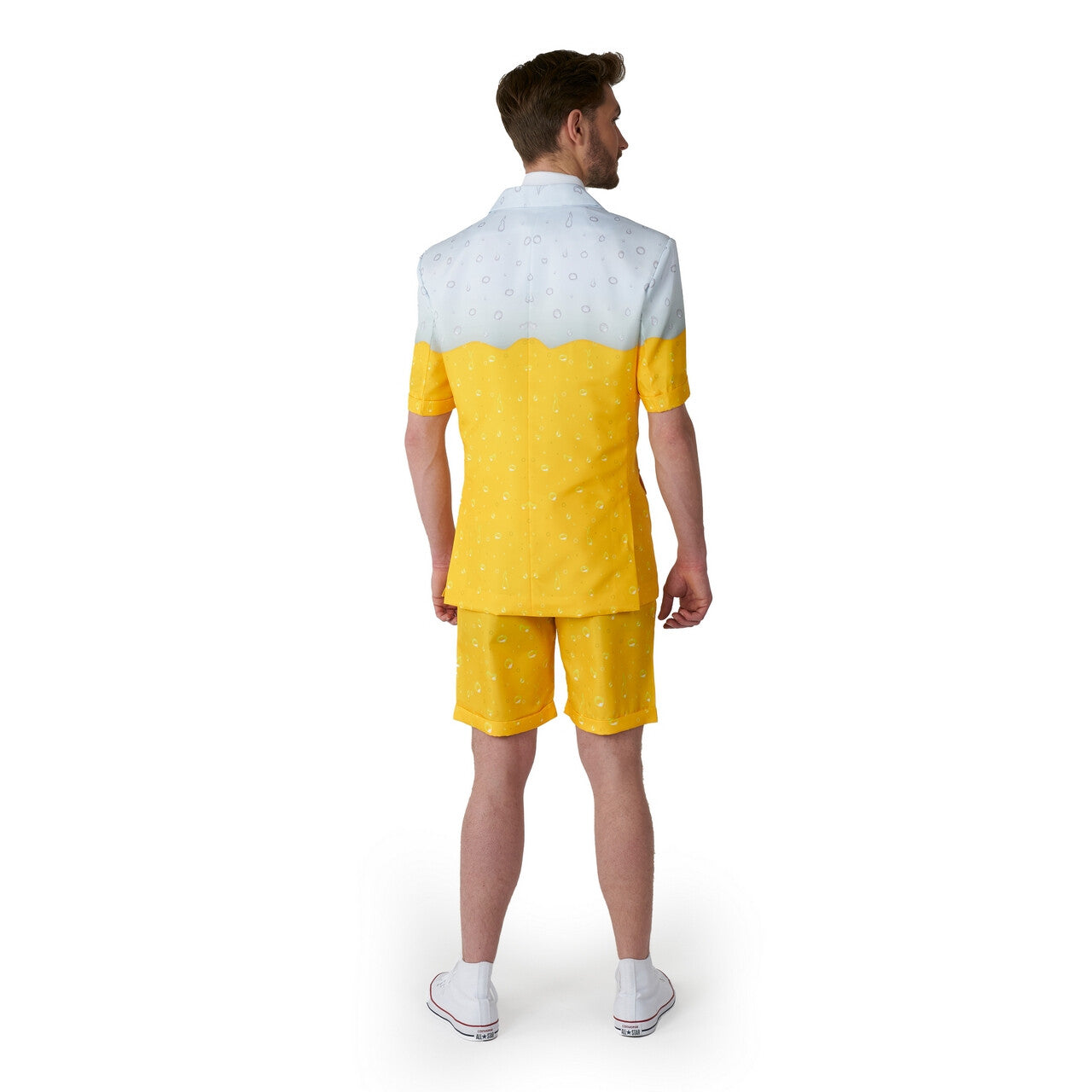 Op deze afbeelding zie je een Kostuums, van het merk Suitmeister. Zomer Geel Premium Biertje Man Kostuum