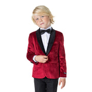 Op deze afbeelding zie je een Kostuums, van het merk Opposuits. Boys Gala Jas Rood Jongen