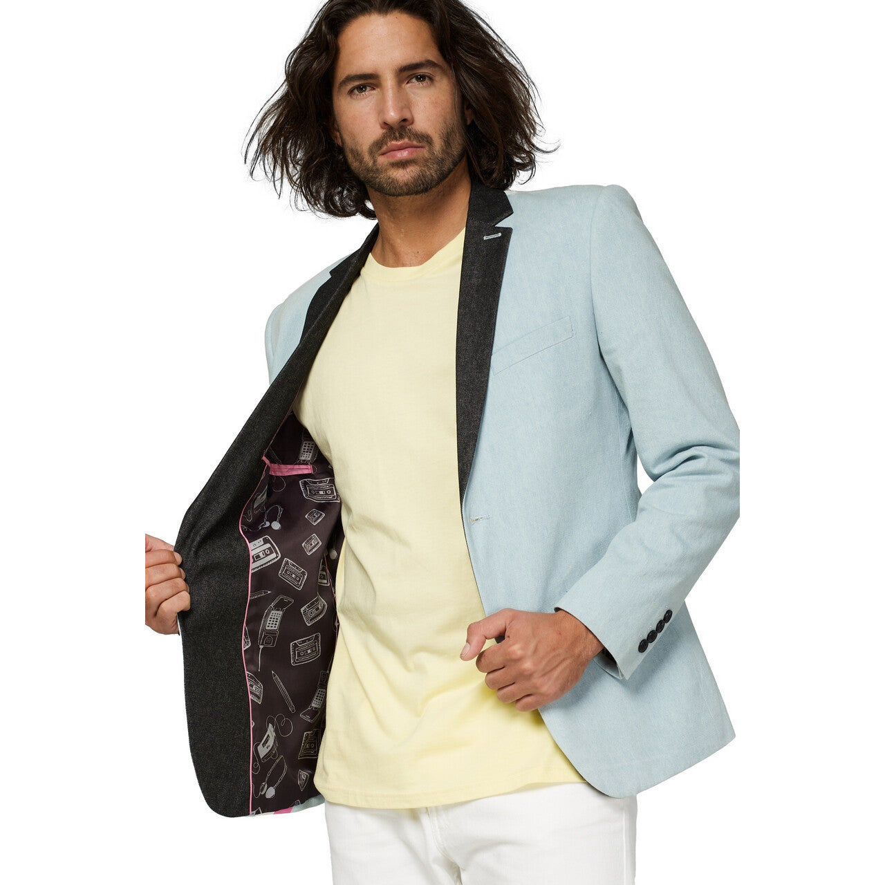 Op deze afbeelding zie je een Kostuums, van het merk Opposuits. Bliksem Stoere Retro Jas Man