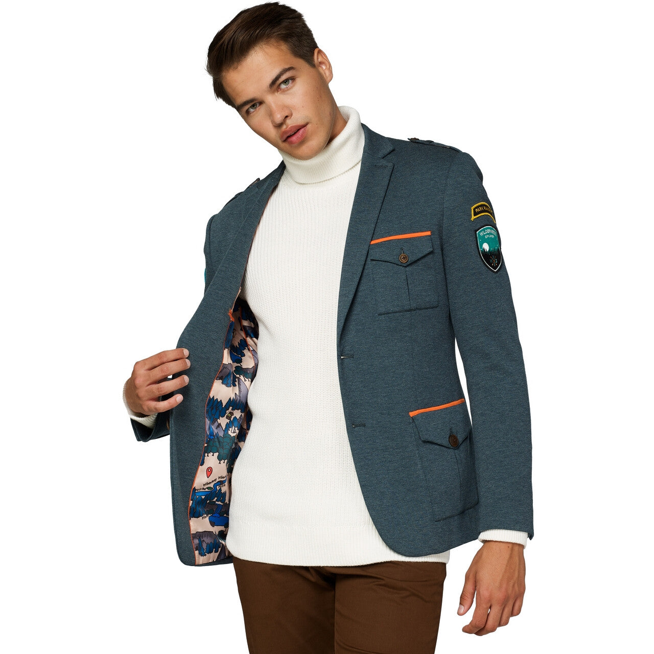 Op deze afbeelding zie je een Kostuums, van het merk Opposuits. Park Ranger Scout Jack Woods Jas Man