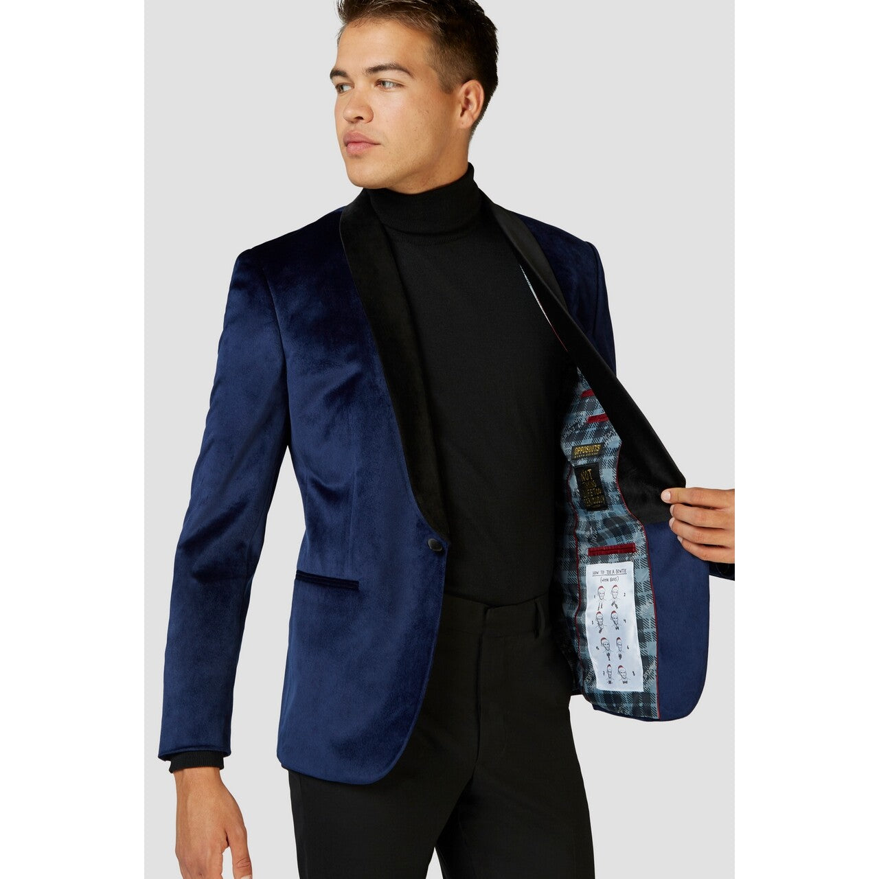 Op deze afbeelding zie je een Kostuums, van het merk Opposuits. Luxe Statige Gala Jas Diepblauw Man