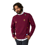 Op deze afbeelding zie je een Kostuums, van het merk Opposuits. X-Mas Nette Kersttrui Rood Man