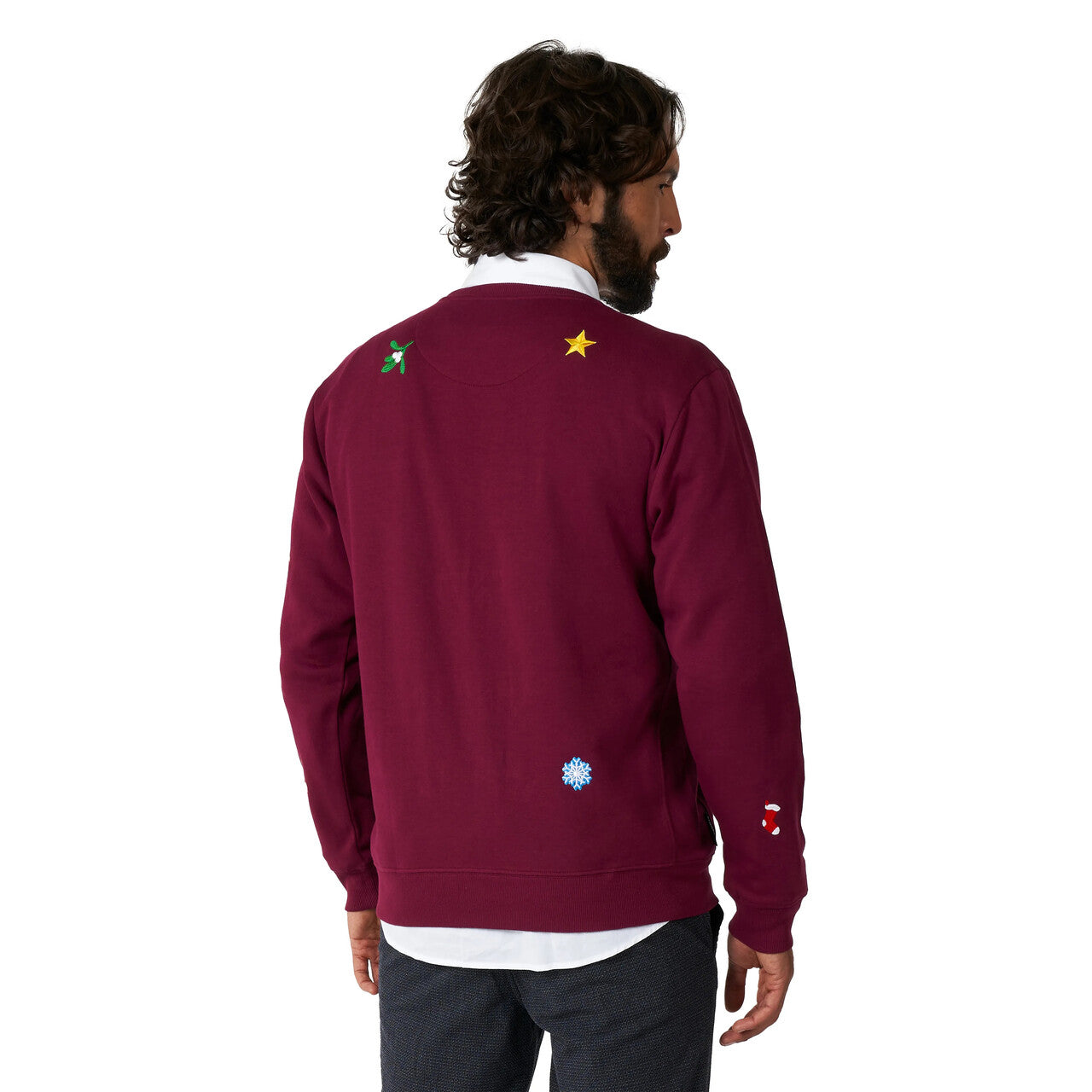Op deze afbeelding zie je een Kostuums, van het merk Opposuits. X-Mas Nette Kersttrui Rood Man