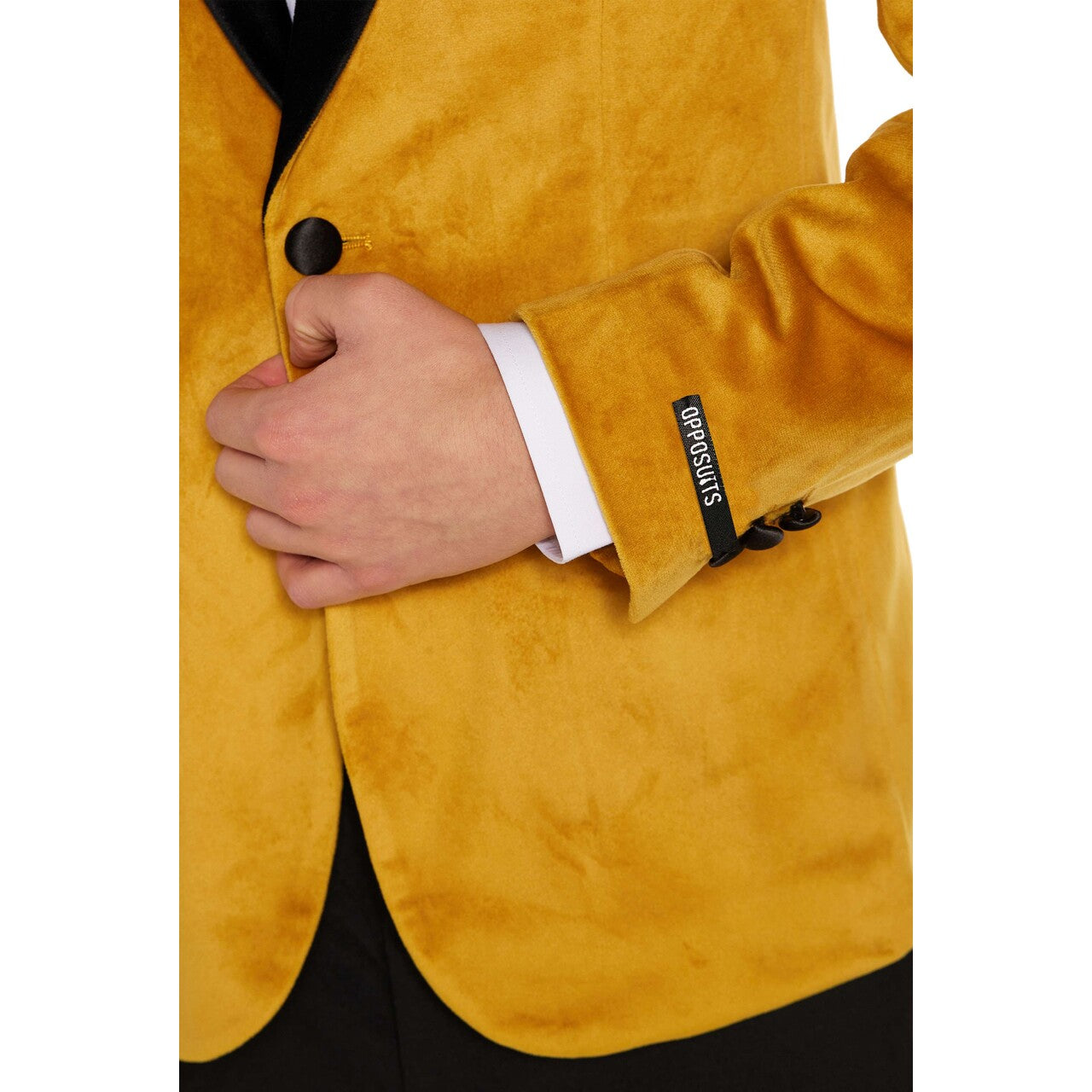 Op deze afbeelding zie je een Kostuums, van het merk Opposuits. Teen Boys Dinner Jacket - Gold Jongen Kostuum