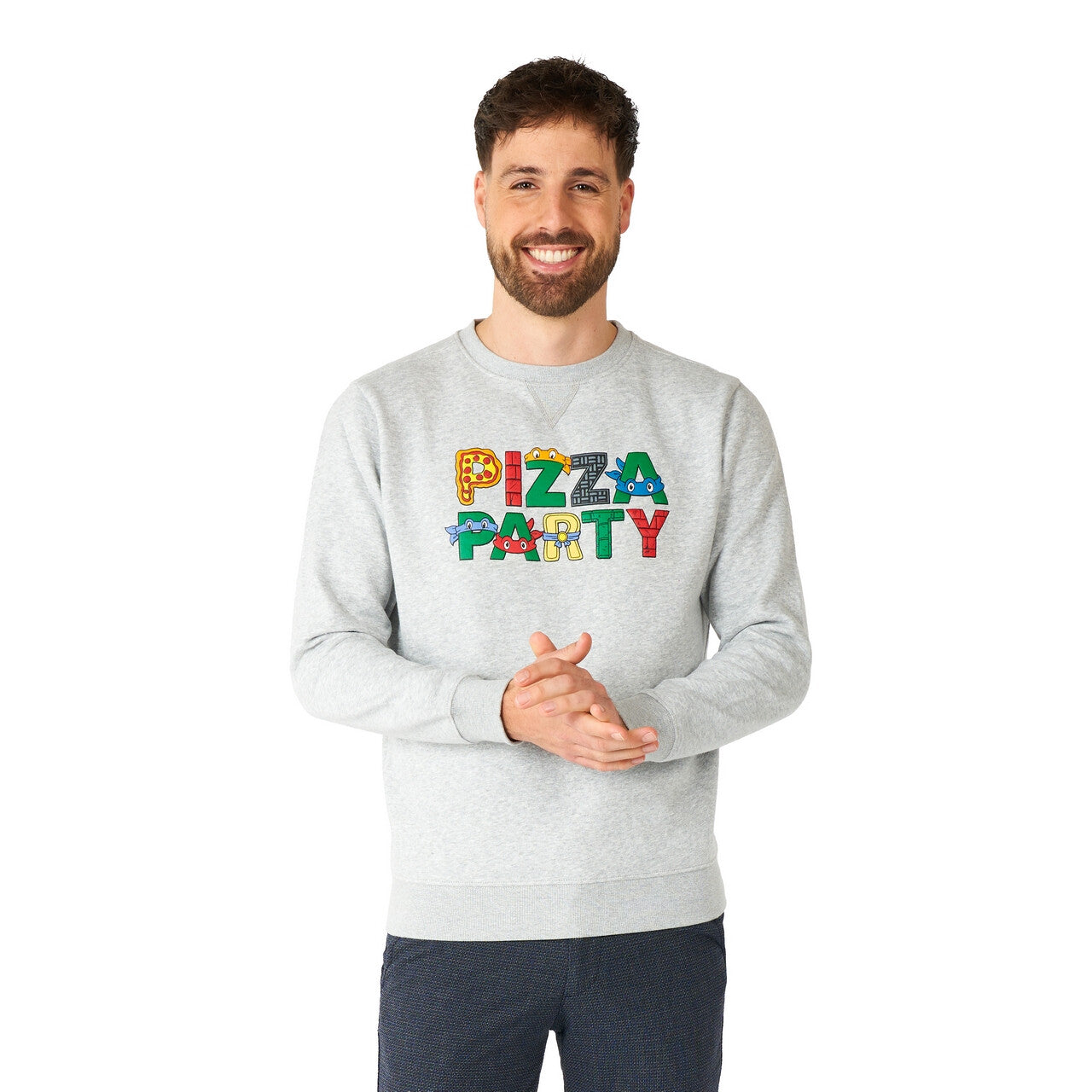 Op deze afbeelding zie je een Kostuums, van het merk Opposuits. Cowabunga Tmht Pizzaparty Trui Man