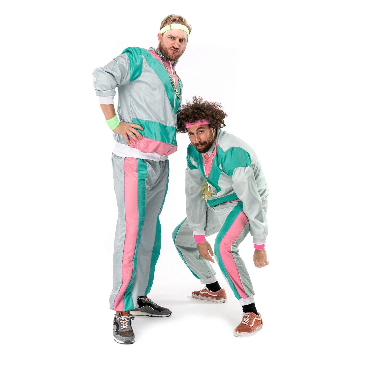 Op deze afbeelding zie je een Kostuums, van het merk Original Replicas. 80s Trainingspak Salmon Spritz Man Kostuum