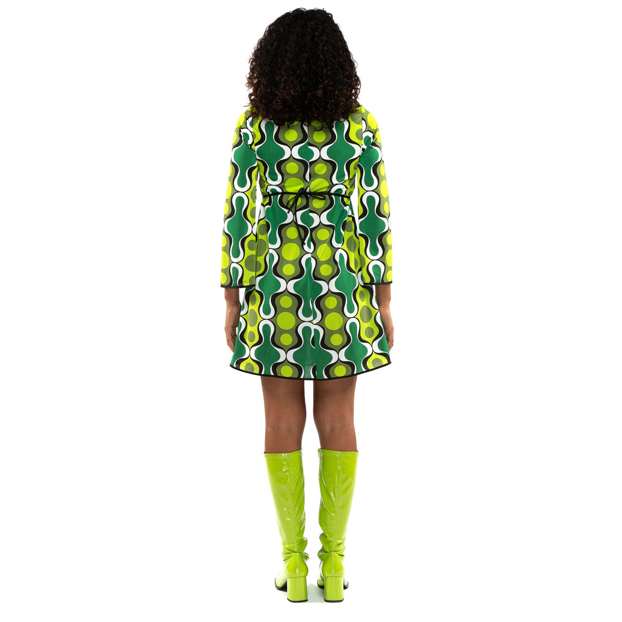 Op deze afbeelding zie je een Kostuums, van het merk Original Replicas. Jaren 70 Hippie Soul Disco 60s Ga Voor Groen Jurk Vrouw