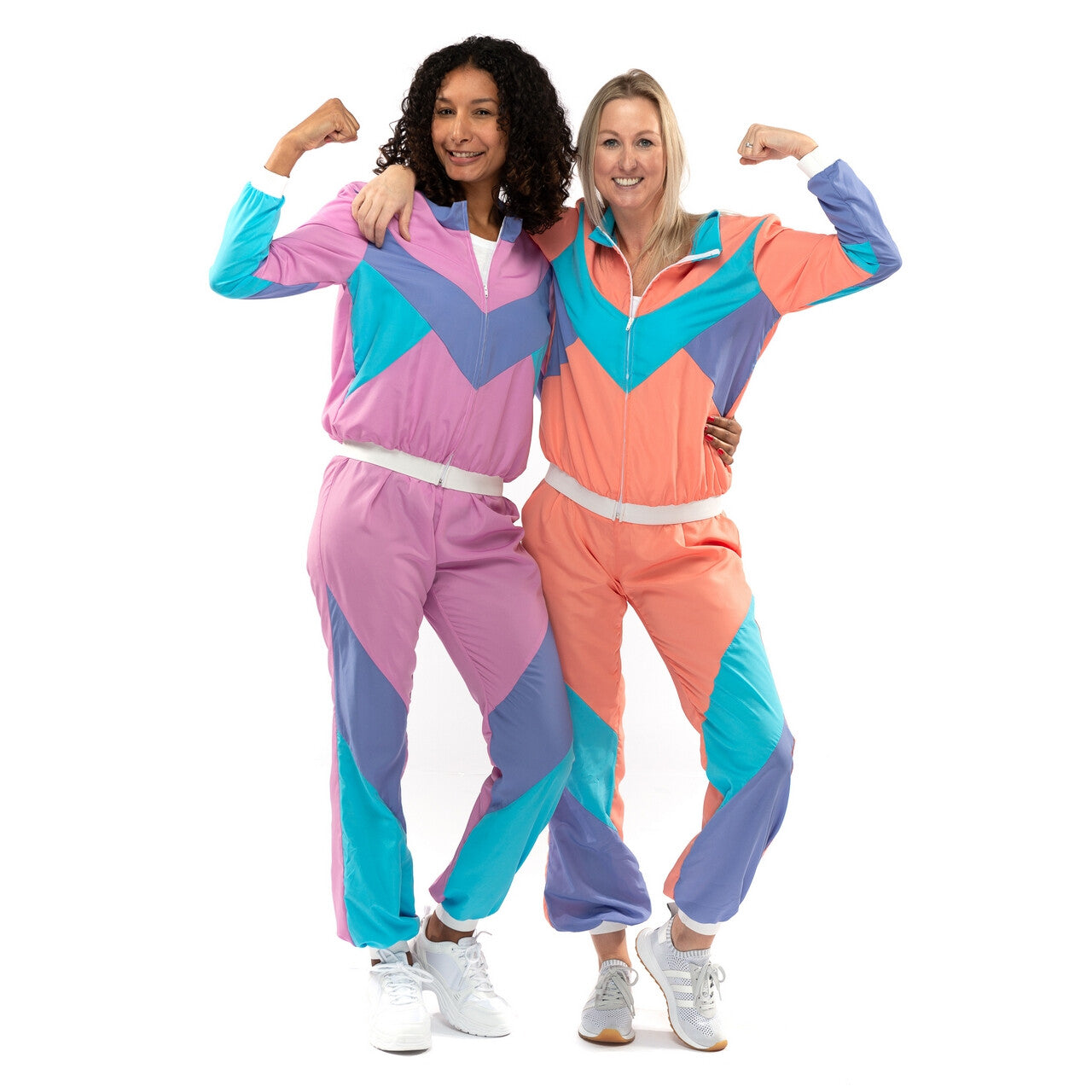 Op deze afbeelding zie je een Kostuums, van het merk Original Replicas. Fout 80s Trainingspak New Kids Jaren 80 Yannah Vrouw Kostuum