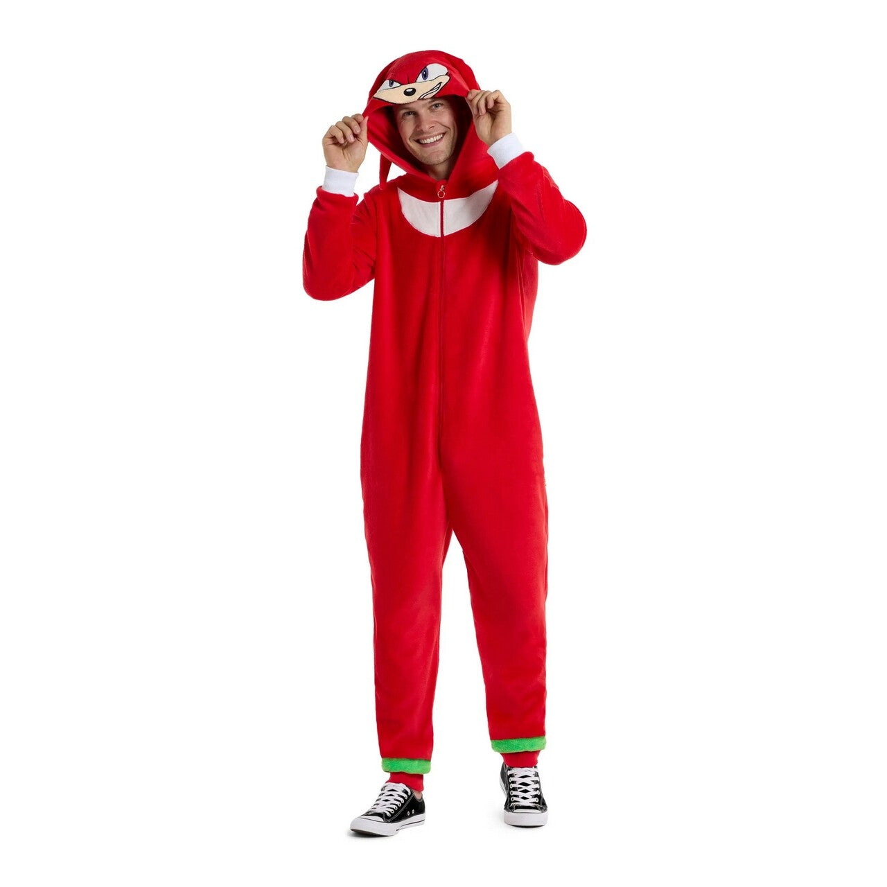 Op deze afbeelding zie je een Kostuums, van het merk Opposuits. Knuckles Relax Onesie Man Kostuum
