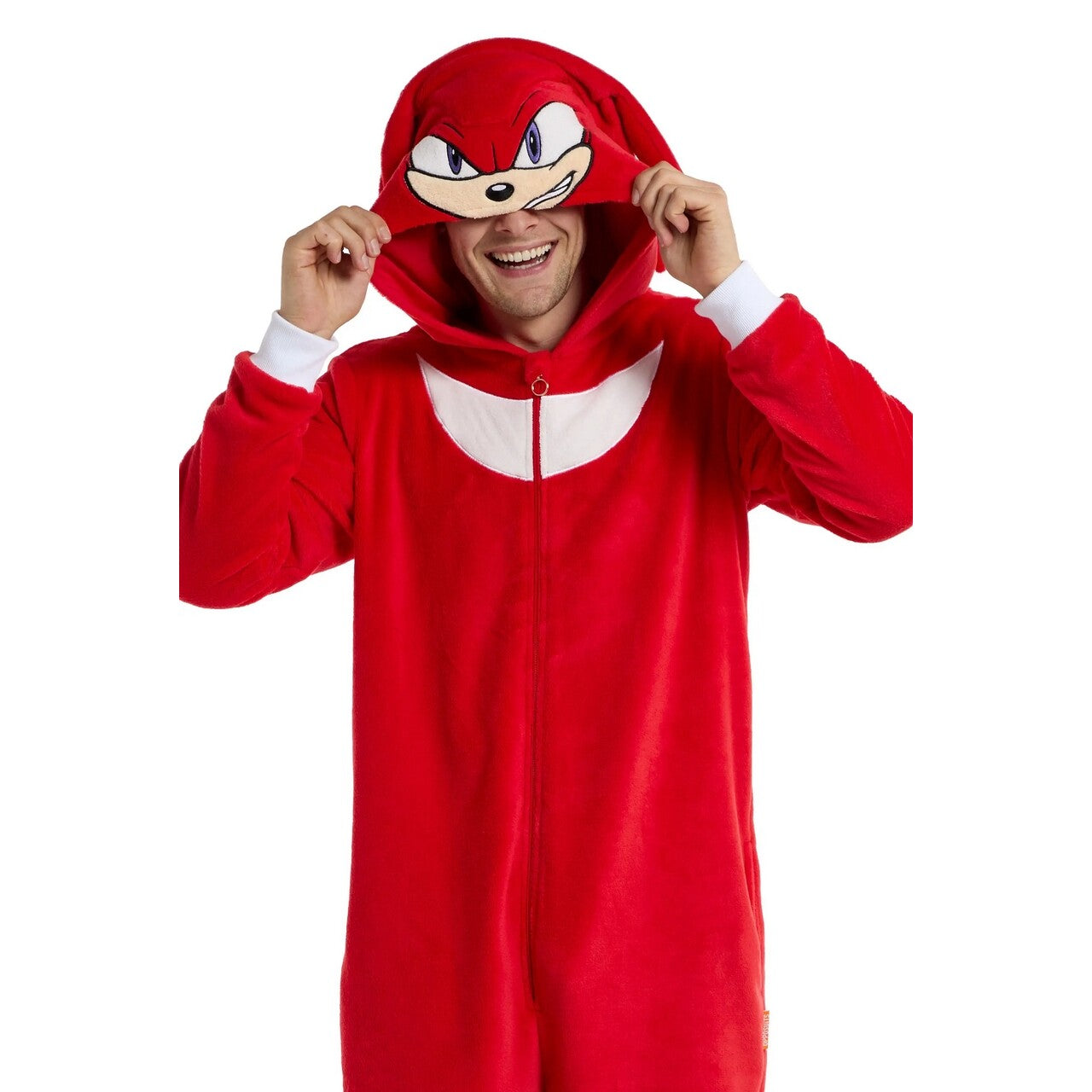 Op deze afbeelding zie je een Kostuums, van het merk Opposuits. Knuckles Relax Onesie Man Kostuum