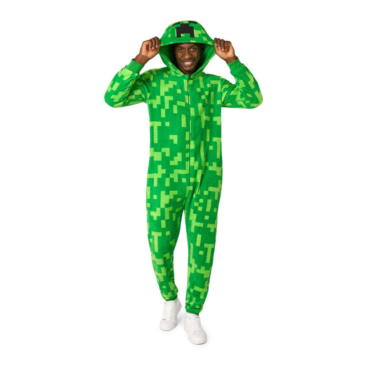 Op deze afbeelding zie je een Kostuums, van het merk Opposuits. Creeper Onesie - Minecraft™ Man Kostuum