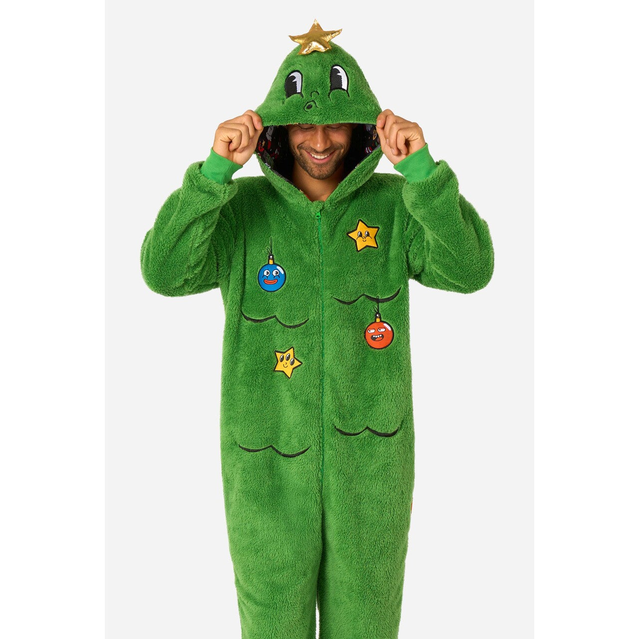 Op deze afbeelding zie je een Kostuums, van het merk Opposuits. Merry Jinglejoy - Tree Onesie Kostuum