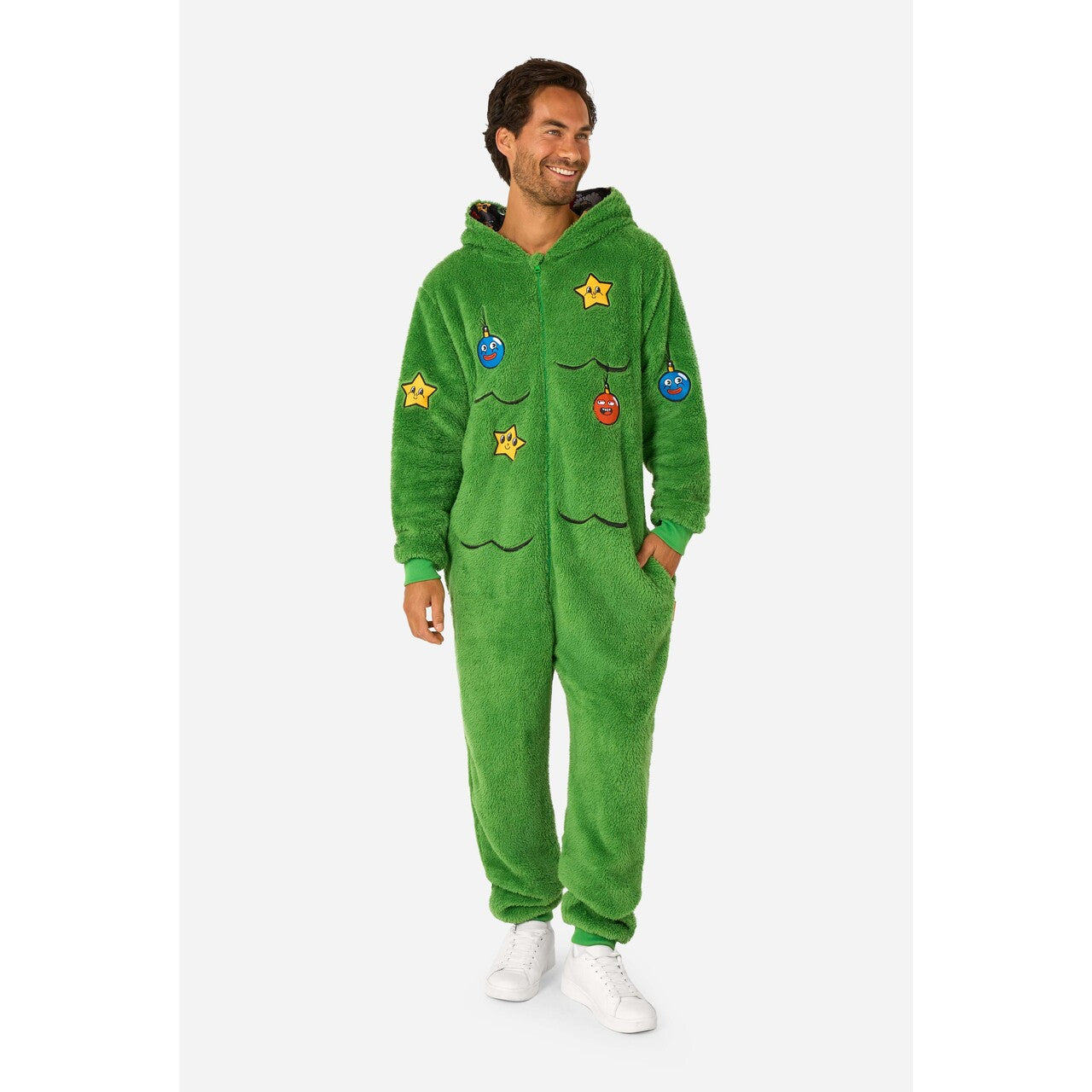 Op deze afbeelding zie je een Kostuums, van het merk Opposuits. Merry Jinglejoy - Tree Onesie Kostuum