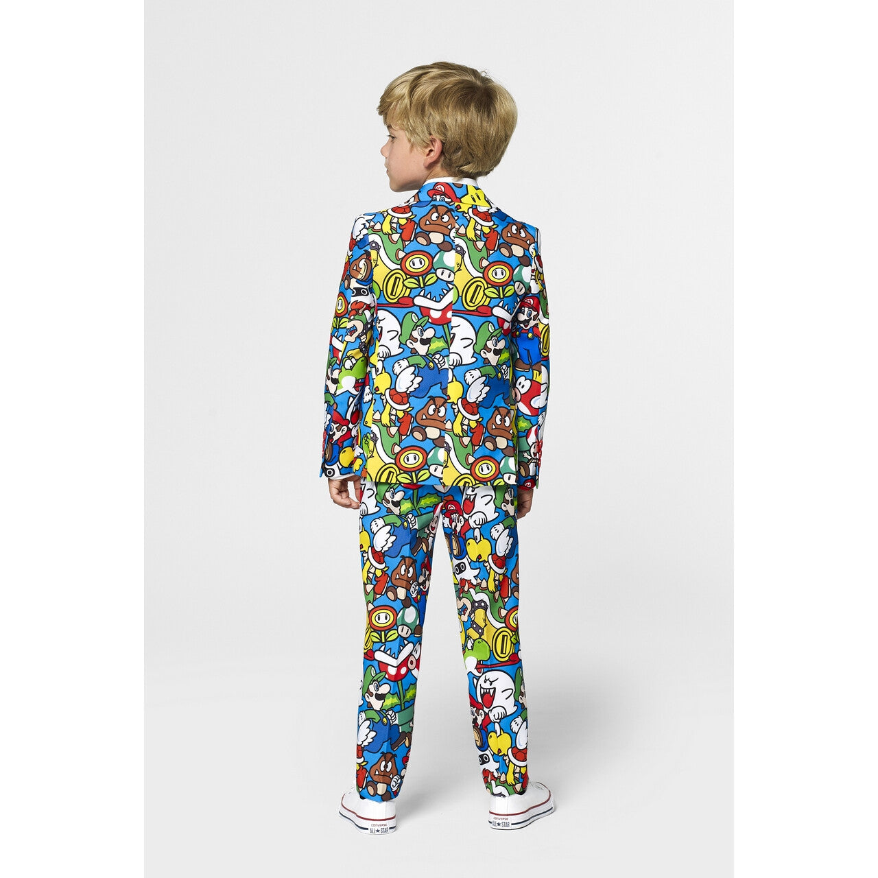 Op deze afbeelding zie je een Kostuums, van het merk Opposuits. Super-De-Luxe Mario World™ Jongen Kostuum