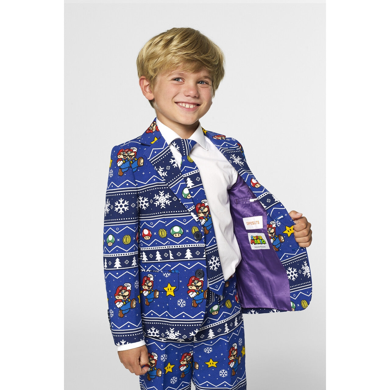 Op deze afbeelding zie je een Kostuums, van het merk Opposuits. Jongens Lets Go Play Merry Mario™ Kostuum