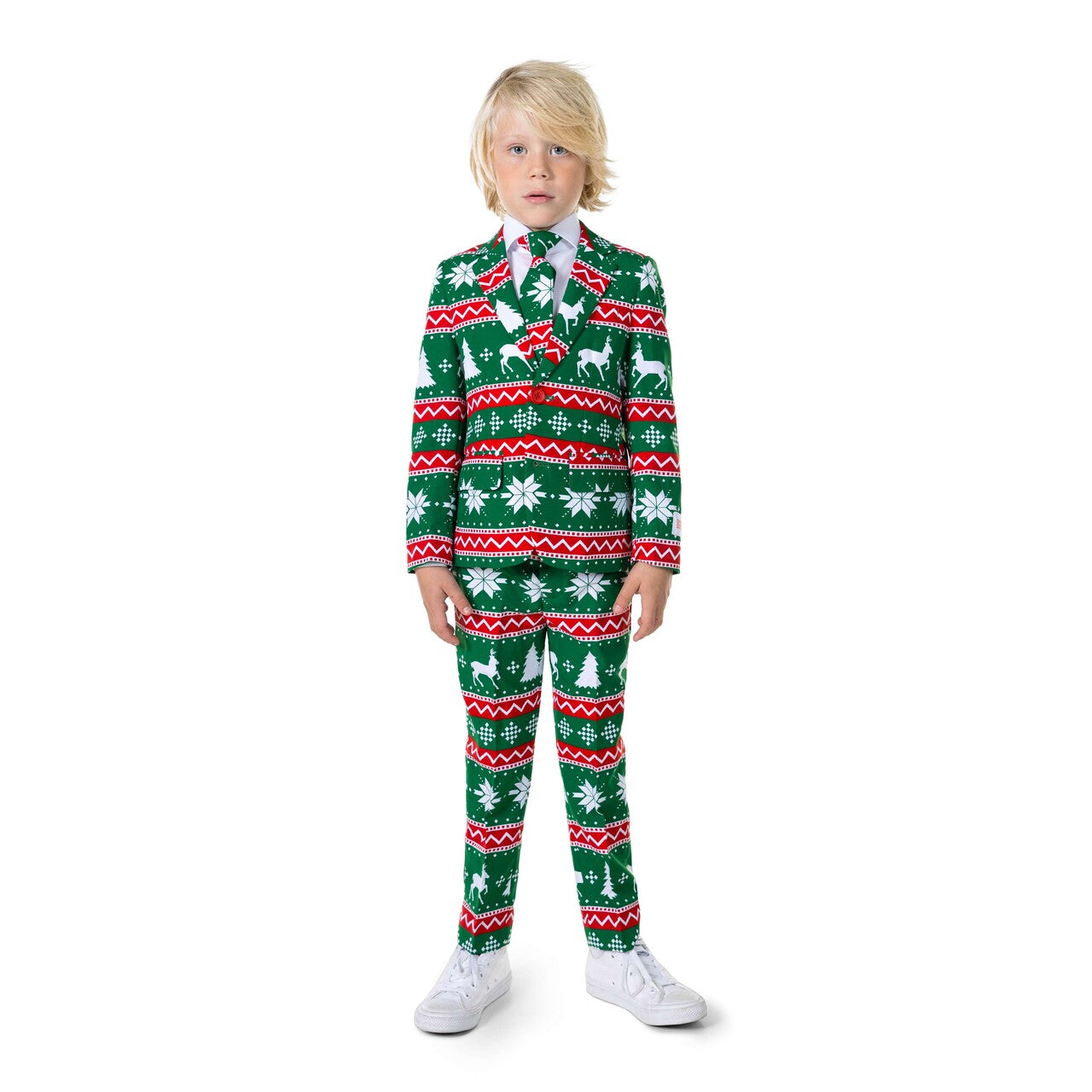 Op deze afbeelding zie je een Kostuums, van het merk Opposuits. Boys Festive Green Jongen Kostuum
