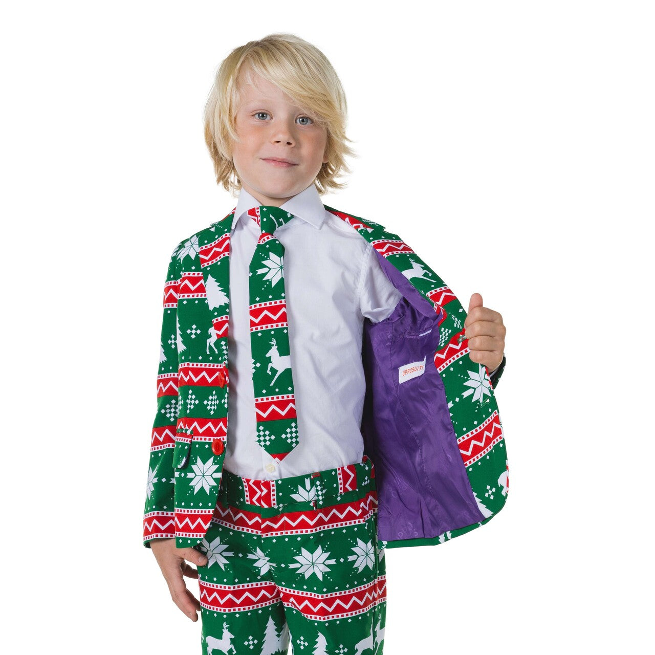 Op deze afbeelding zie je een Kostuums, van het merk Opposuits. Boys Festivity Green Jongen Kostuum