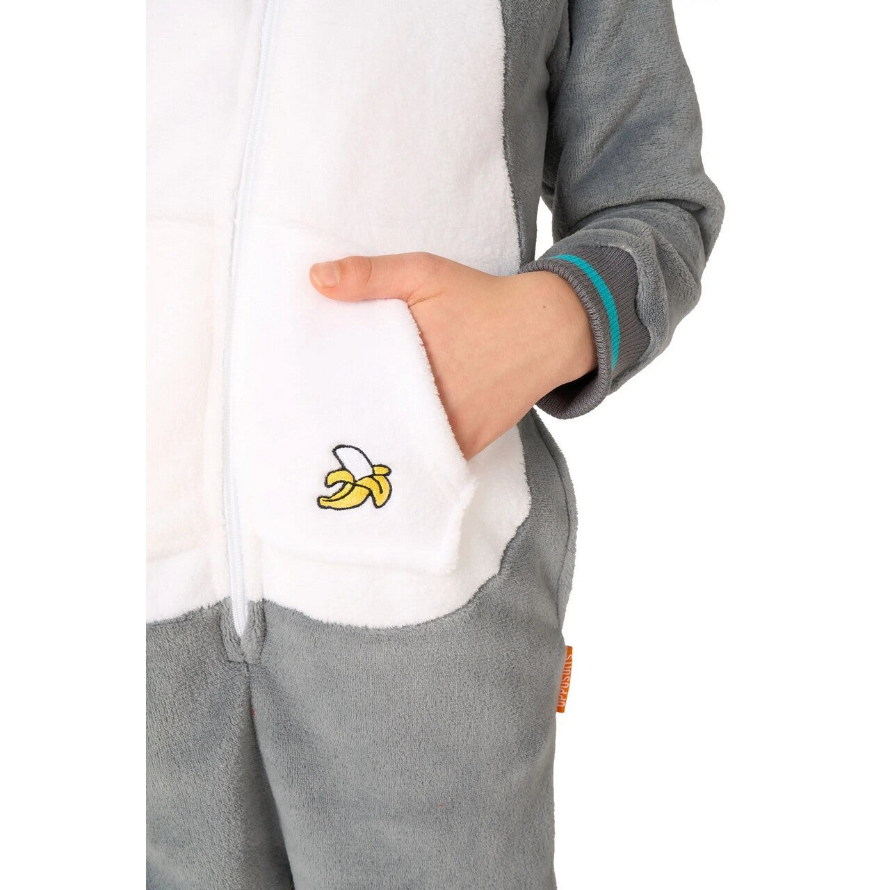 Op deze afbeelding zie je een Kostuums, van het merk Opposuits. Lola Lemur Relax Onesie Kind Kostuum