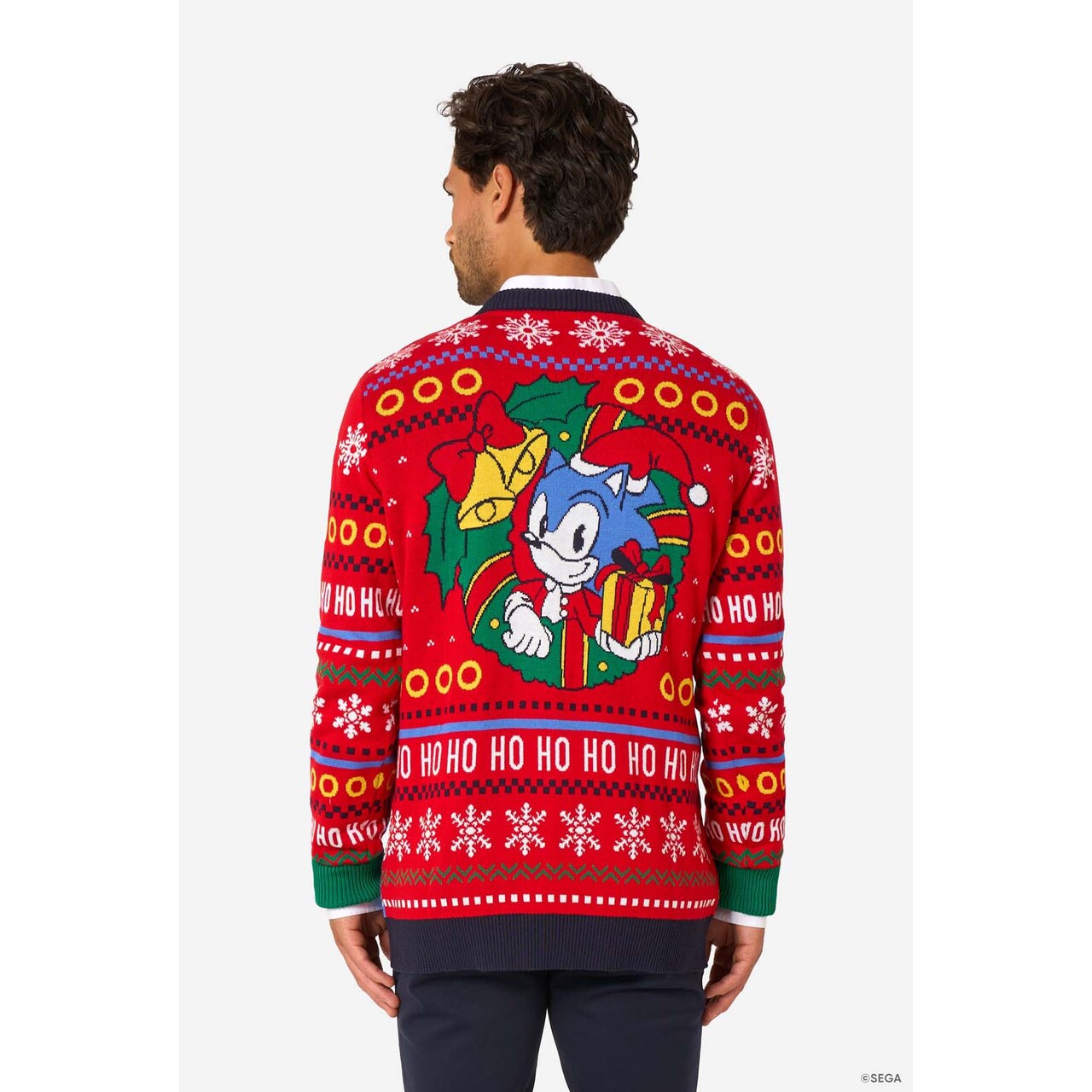 Op deze afbeelding zie je een Kostuums, van het merk Opposuits. Sonic Christmas Sweater Man