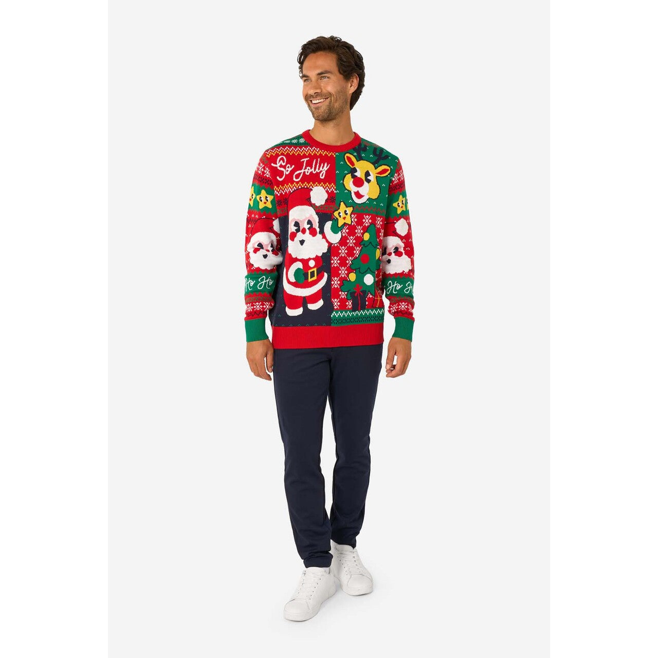 Op deze afbeelding zie je een Kostuums, van het merk Opposuits. Happy Claus Christmas Sweater Man