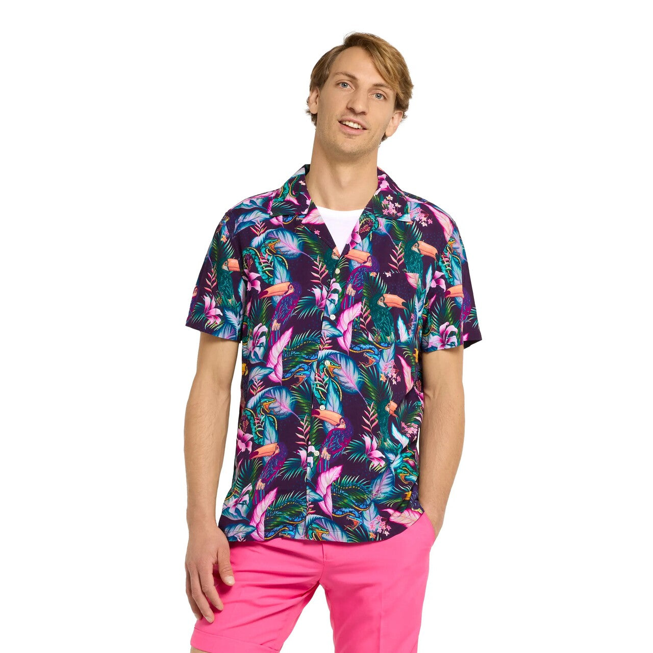 Op deze afbeelding zie je een Kostuums, van het merk Opposuits. Tropical Night Jungle Blouse Man
