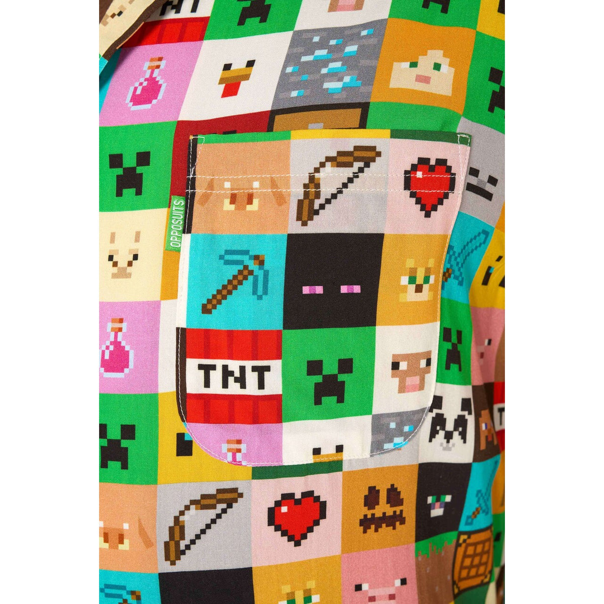 Op deze afbeelding zie je een Kostuums, van het merk Opposuits. Shirt Minecraft™ - Pixel Perfect Man