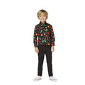 Zwarte Christmas Icons Gifts And Trees Blouse Jongen