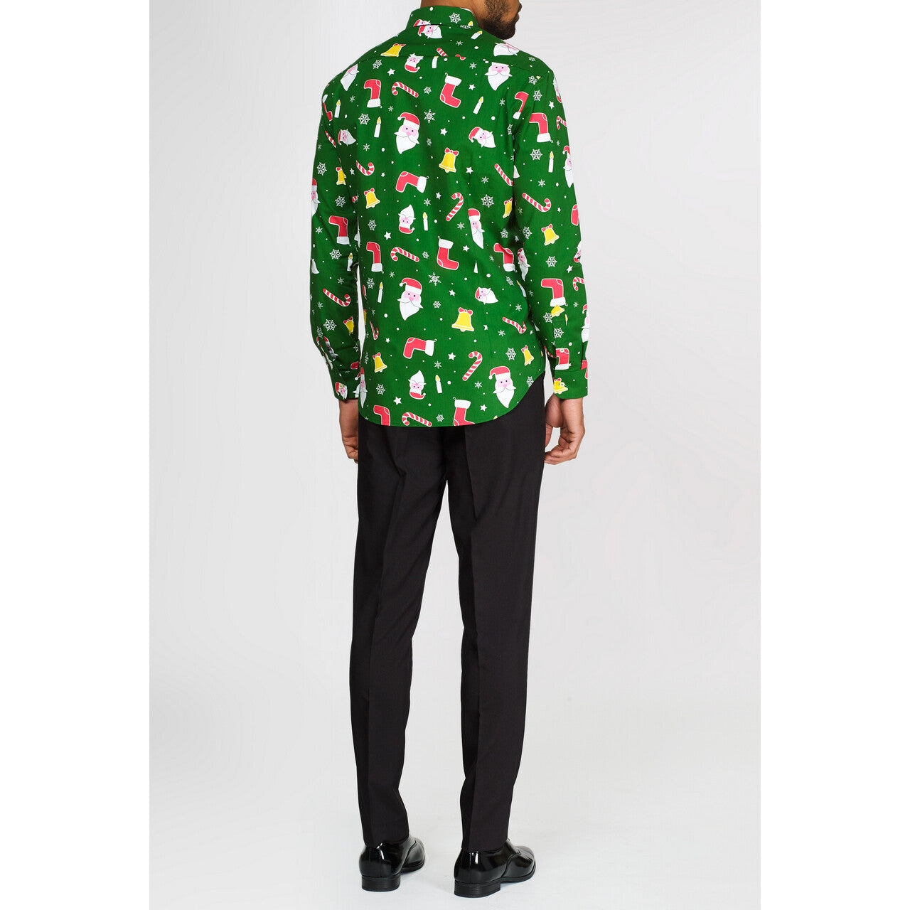 Op deze afbeelding zie je een Kostuums, van het merk Opposuits. Groen Santaboss Kerstmis Overhemd Lange Mouwen Man