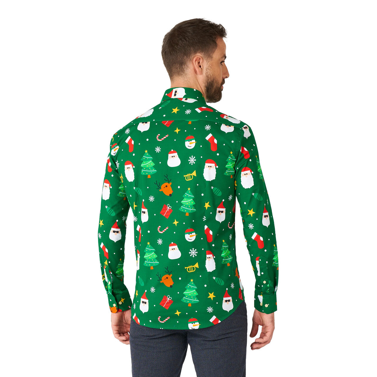 Op deze afbeelding zie je een Kostuums, van het merk Opposuits. Enorm Foute Kerst Blouse Groen Man