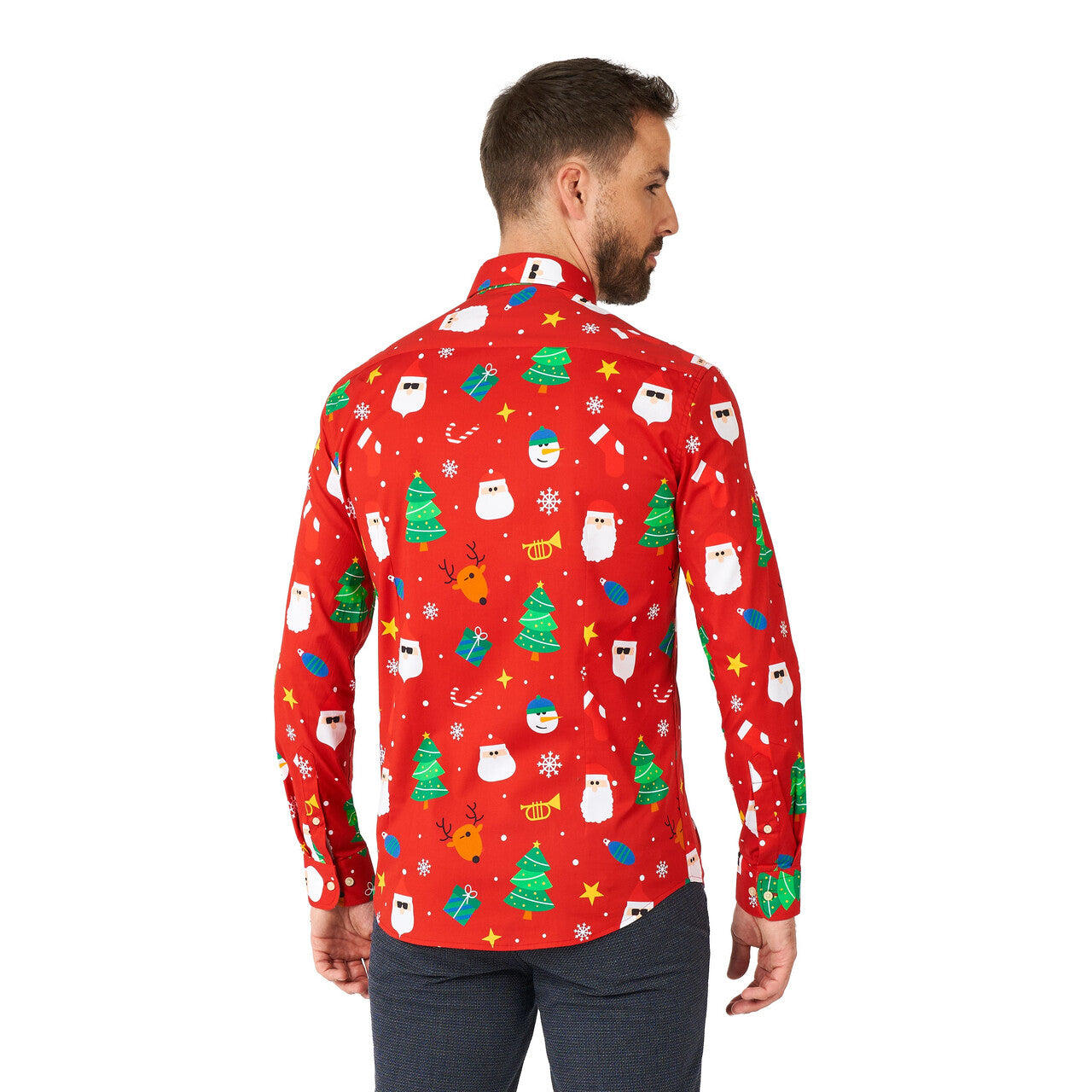 Op deze afbeelding zie je een Kostuums, van het merk Opposuits. Enorm Foute Kerst Blouse Rood Man