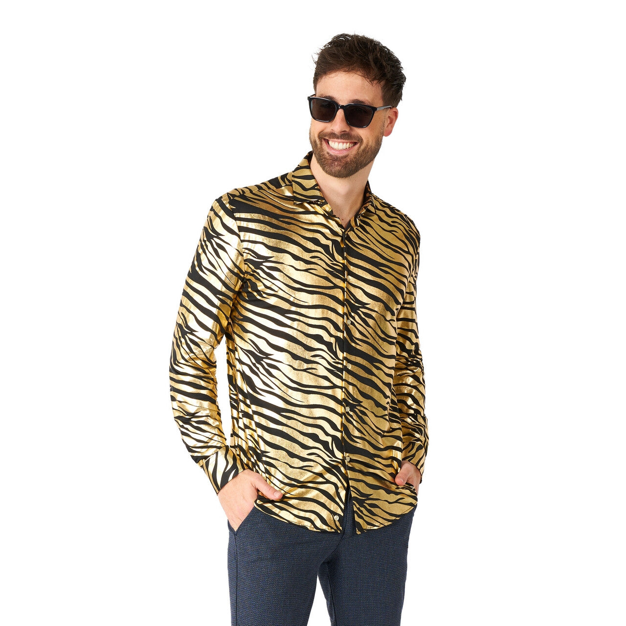 Op deze afbeelding zie je een Kostuums, van het merk Opposuits. Golden Tiger Shiner Joe Overhemd Man