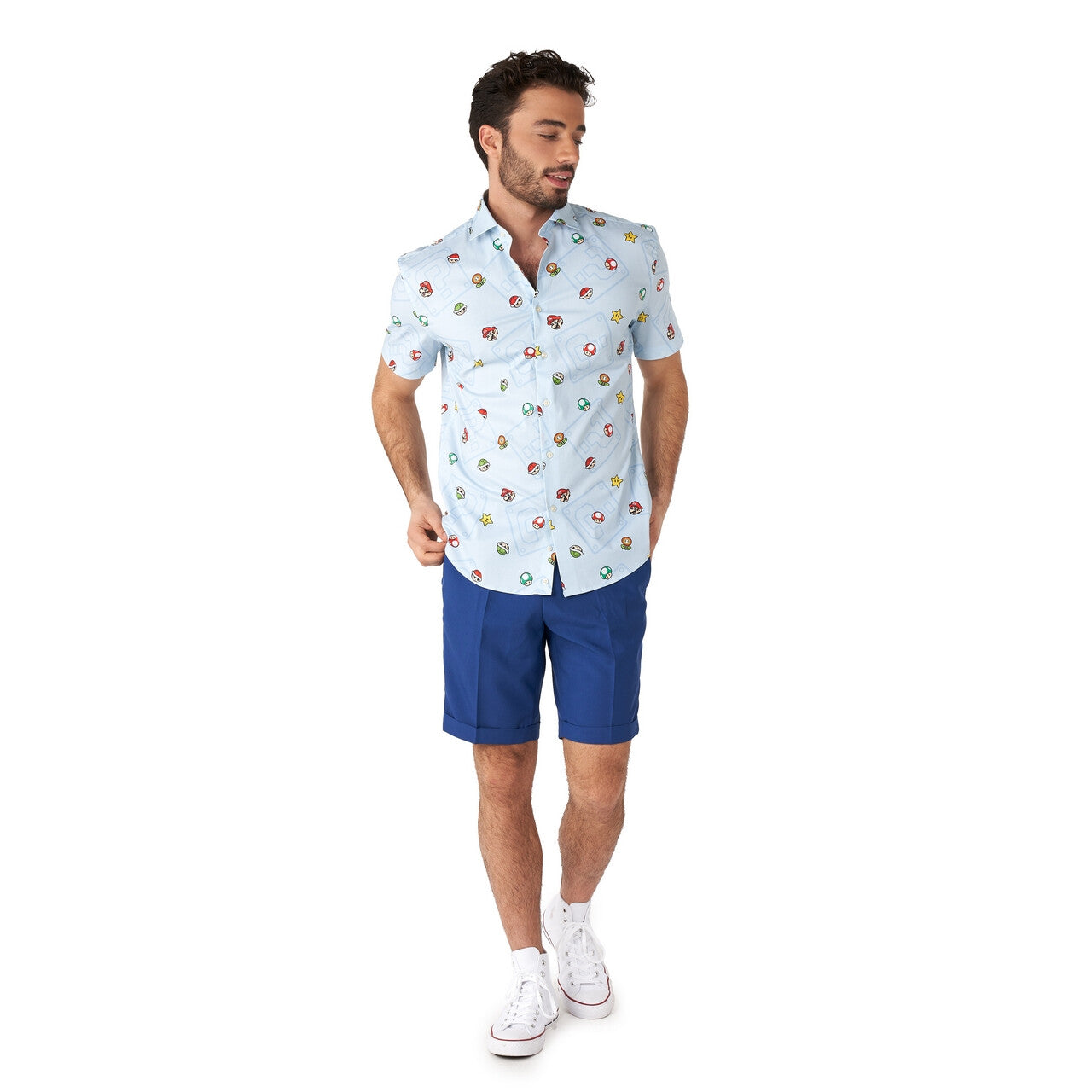 Op deze afbeelding zie je een Kostuums, van het merk Opposuits. Super Mario™ Icons Level Up Blouse Man