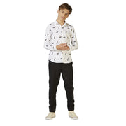 Op deze afbeelding zie je een Kostuums, van het merk Opposuits. Witte Emperor Christmas Penguins Blouse Jongen