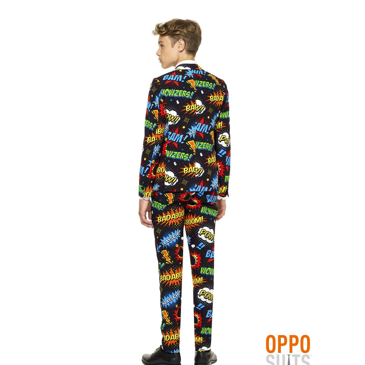 Op deze afbeelding zie je een Kostuums, van het merk Opposuits. Comic Badaboom Opposuit Teen Jongen Kostuum