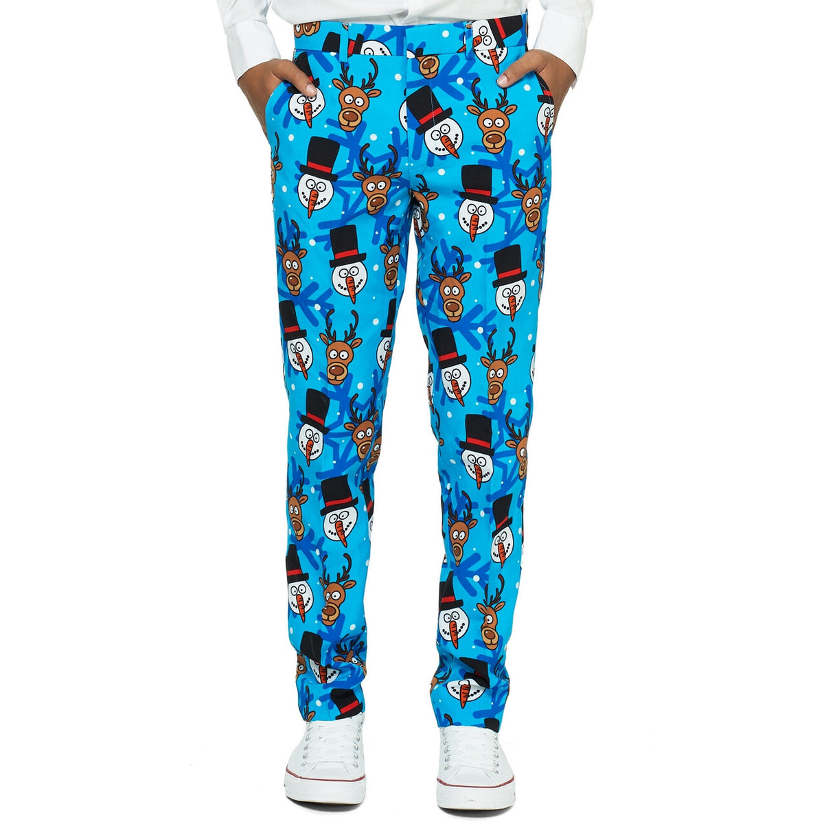 Op deze afbeelding zie je een Kostuums, van het merk Opposuits. Kerst Cartoon Winter Tiener Jongen Kostuum