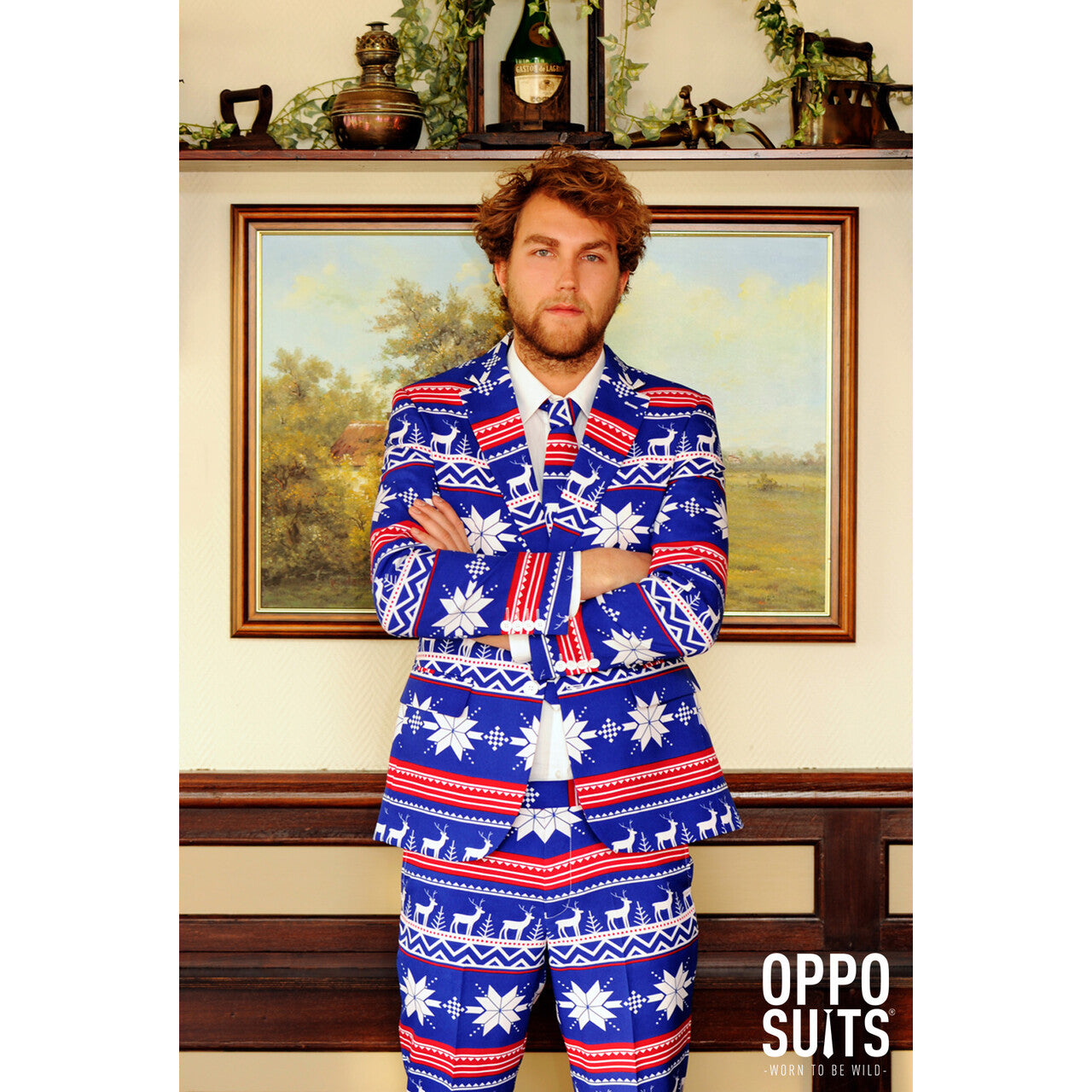 Op deze afbeelding zie je een Kostuums, van het merk Opposuits. The Rudolph Kerstmotief Opposuit Kostuum Man