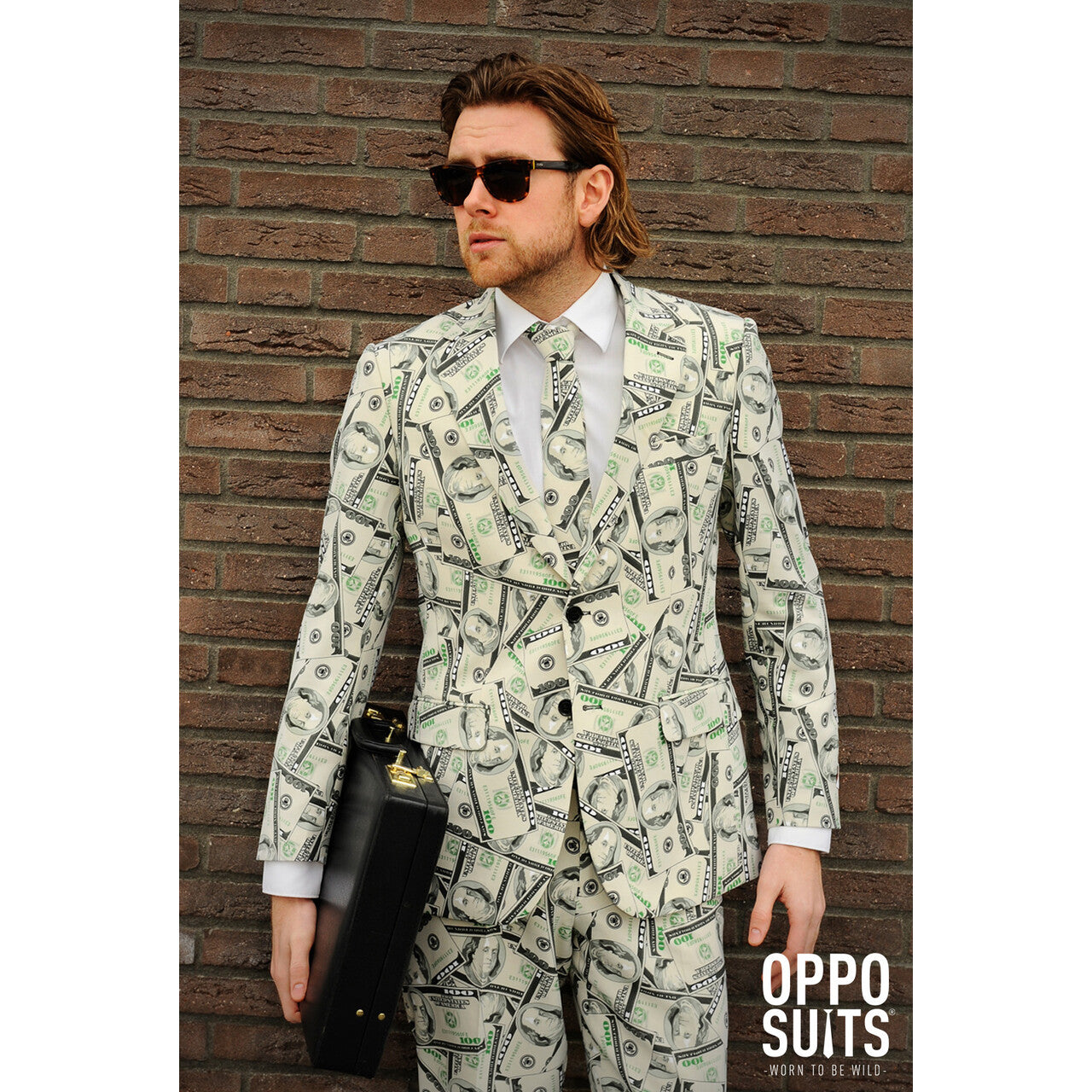 Op deze afbeelding zie je een Kostuums, van het merk Opposuits. Cashanova Big Money Pimp Opposuit Kostuum Man