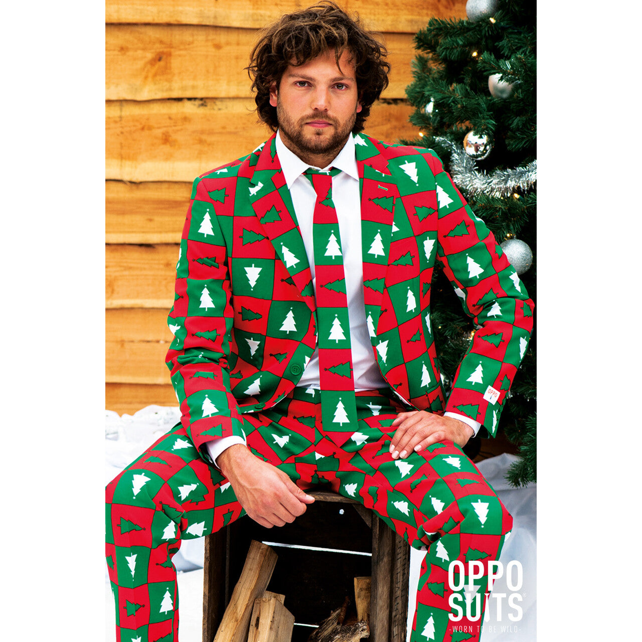 Op deze afbeelding zie je een Kostuums, van het merk Opposuits. Treemendous X-Mas Opposuit Kostuum Man