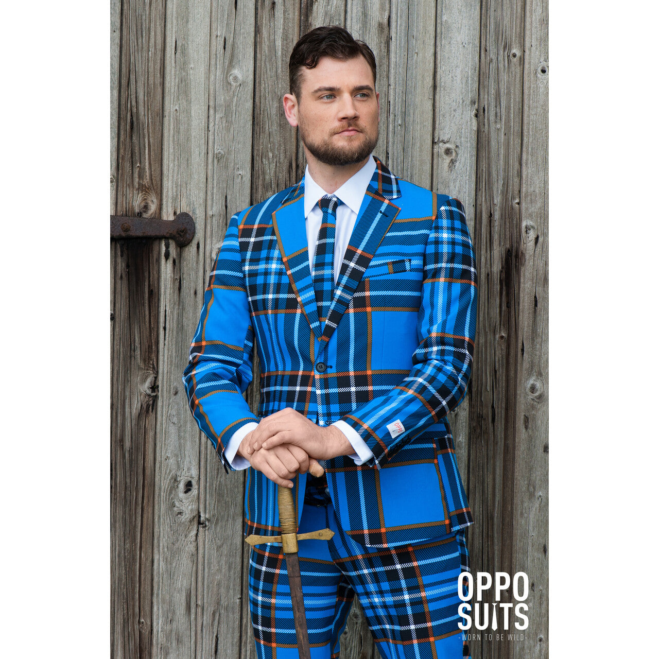 Op deze afbeelding zie je een Kostuums, van het merk Opposuits. Mister Braveheart Opposuit Kostuum Man