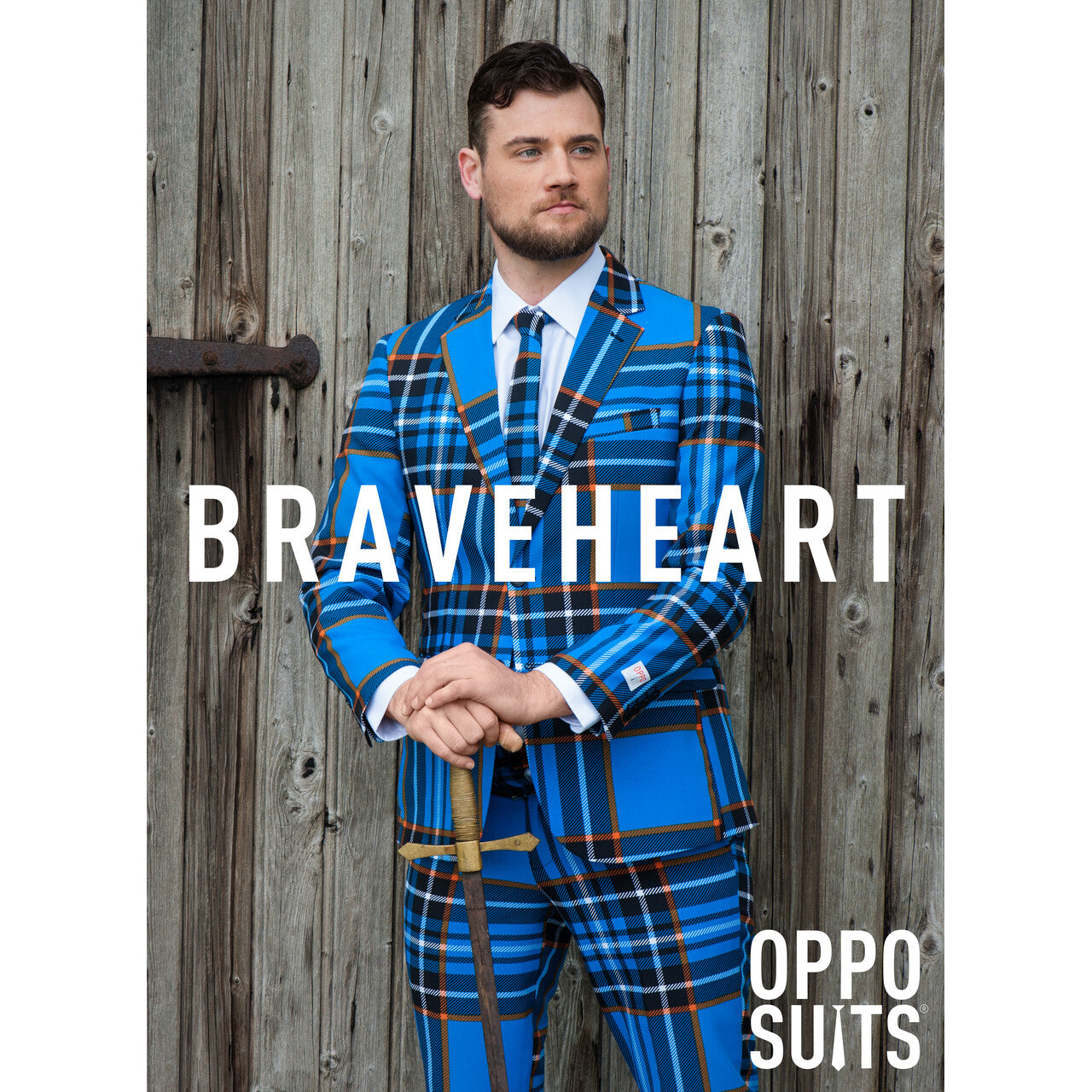 Op deze afbeelding zie je een Kostuums, van het merk Opposuits. Mister Braveheart Opposuit Kostuum Man
