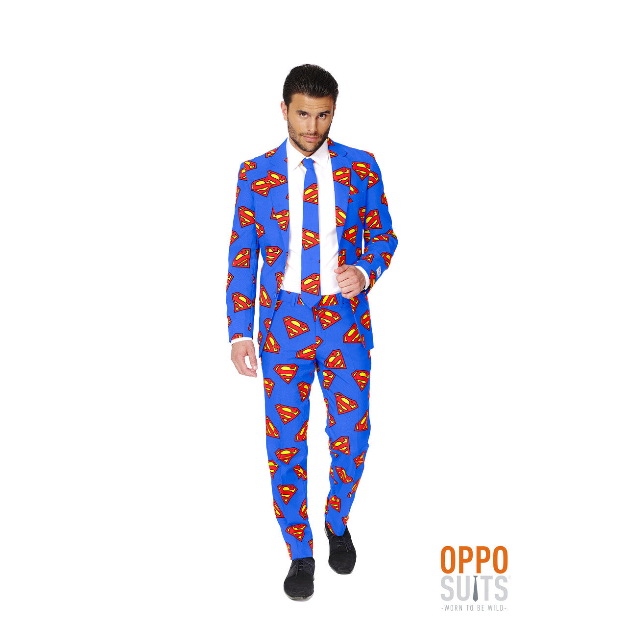 Op deze afbeelding zie je een Kostuums, van het merk Opposuits. Superheld Superman™ Opposuit Kostuum